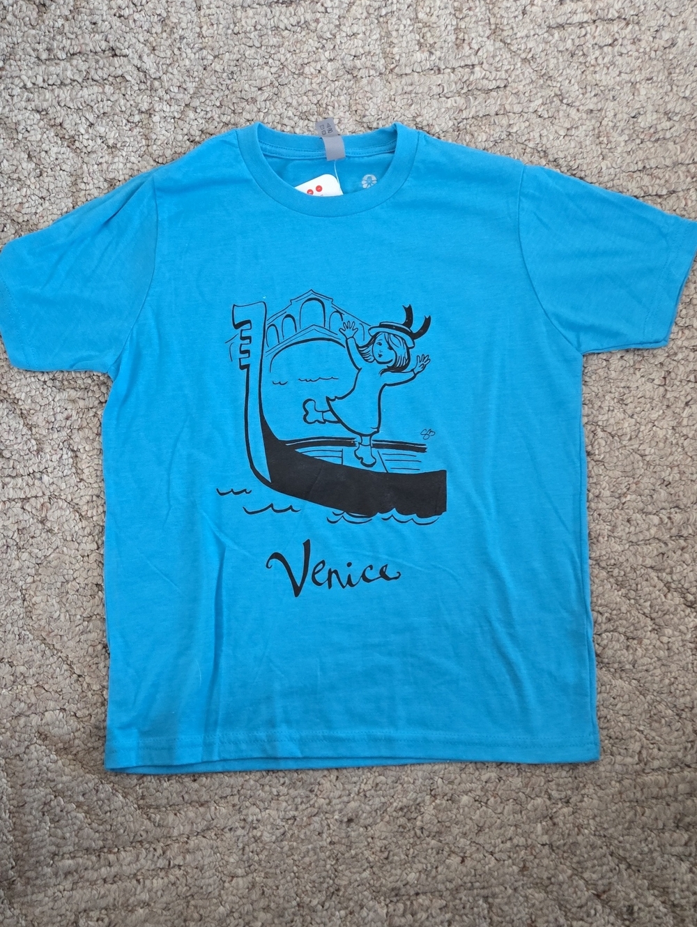 ADORABLE - GIRLS "VENICE" T-SHIRT - SZ 8 Z MED - W/GONDOLA FRONT & BRIDGE